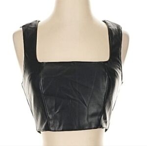 7 For All Mankind Sleek Black Crop Top
